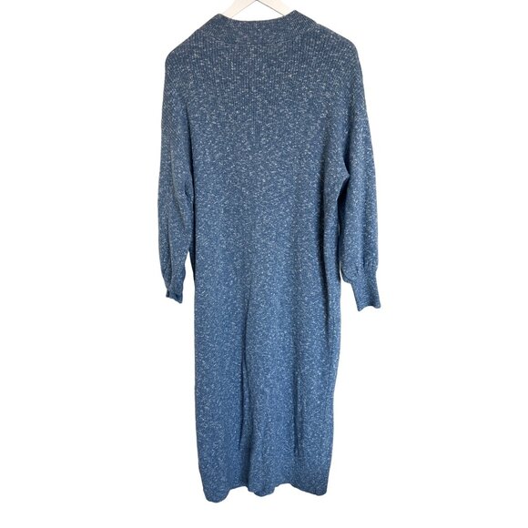 Free People Beach Marled Blue Mock Neck Midi Sweater Dress - Picture 4 of 5
